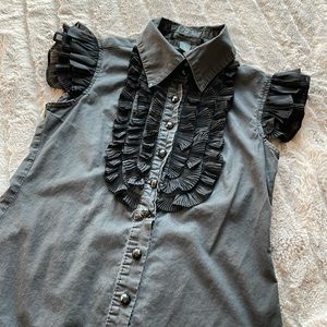 💕2 for $9 💕 | Little Match Girl Black Ruffled Top | XS